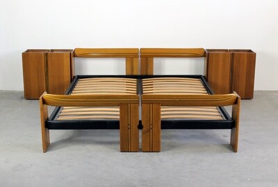 Tobia & Afra Scarpa Bedroom Set Artona with Bed and Nightstands by Maxalto 1970s