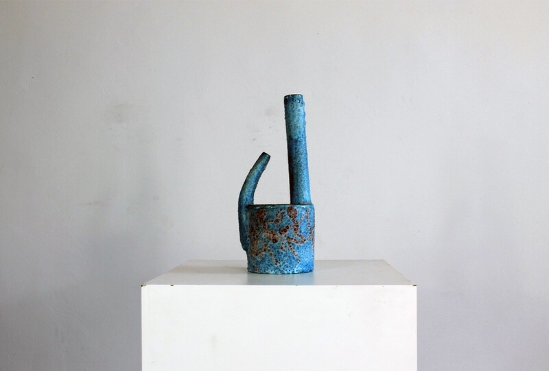 Bruno Gambone Vase in Painted and Glazed Majolica by La Vietrese 1960s