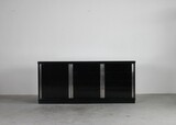 Guido Faleschini Chest of Drawers in Black Lacquered Wood and Steel 1970s Italy