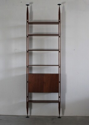 Franco Albini LB7 Modular Bookcase in Solid Teak Wood Poggi 1950s
