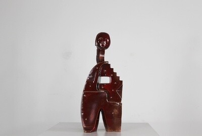 Fabio Provinciali Sculpture in Glazed Terracotta with Metal Studs 1999