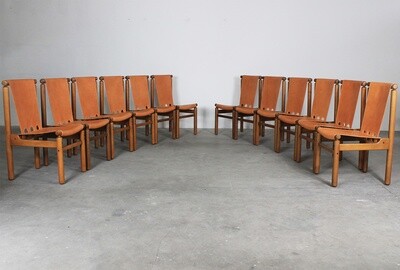 Ilmari Tapiovaara Set of Twelve Dining Chairs by Permanente Mobili Cantù 1950s