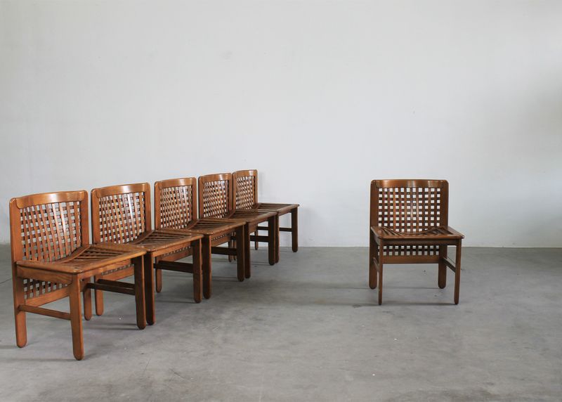 Titina Ammannati & Giampiero Vitelli Six Transenna Chairs By Pozzi And Verga 1970s