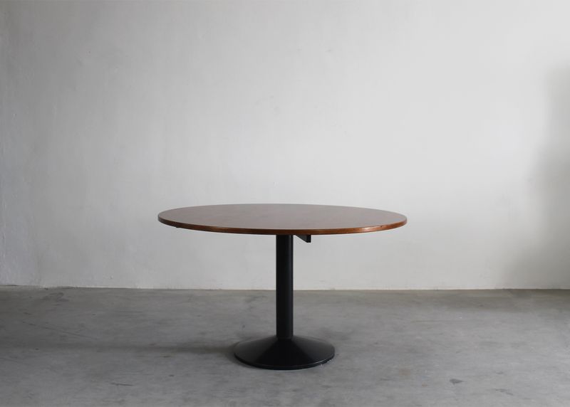 Franco Albini TL30 Round Table in Metal and Wood by Poggi 1950s