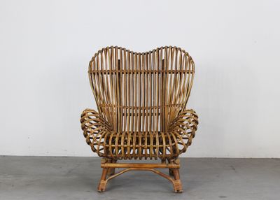 Franco Albini Gala Armchair in Rush and Rattan Cane by Bonacina 1960s