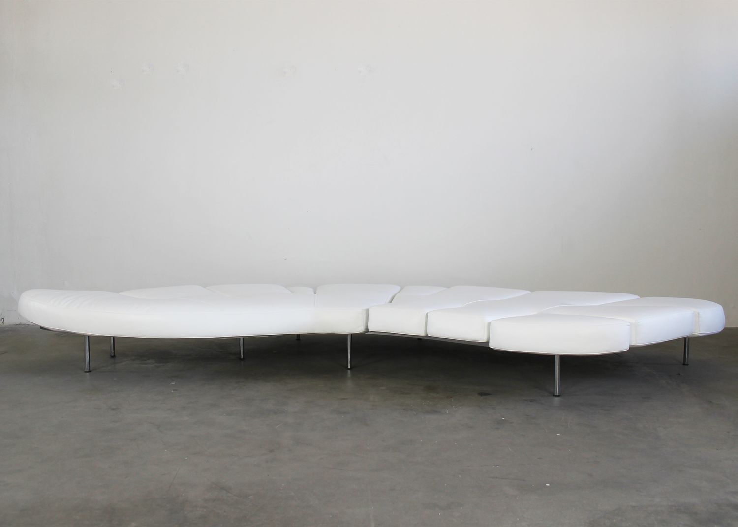 Francesco Binfaré White Flap Sofa in Leather and Steel by Edra 2000s