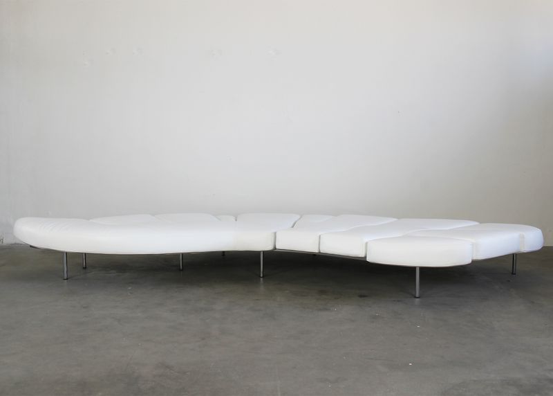 Francesco Binfaré White Flap Sofa in Leather and Steel by Edra 2000s