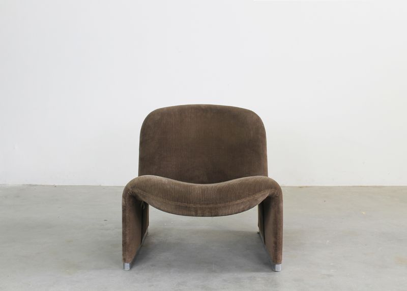 Giampiero Piretti Alky Chair in Brown Velvet by Anonima Castelli 1970s