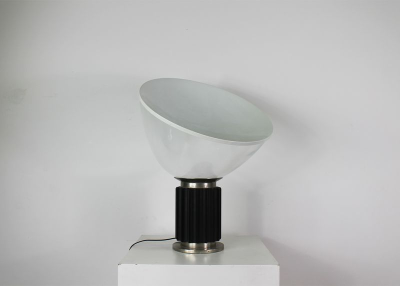 Achille & Pier Giacomo Castiglioni Taccia Black Table Lamp by Flos 1970s