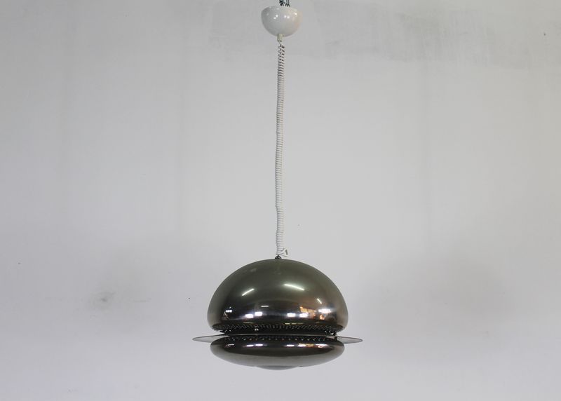 Tobia Scarpa Nictea Pendant Lamp in Nickel-Plated Brass by Flos 1960s