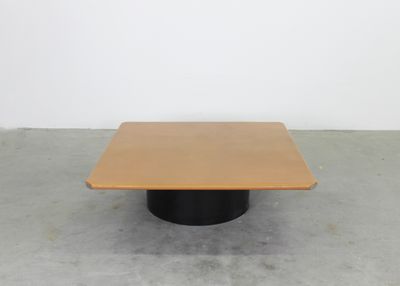 Tobia & Afra Scarpa Tobio Low Square Table in Leather by B&B Italia 1970s