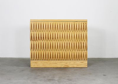 Mario Ceroli Annabella Chest of Drawers in Wood Mobili della Valle series by Poltronova 1970s
