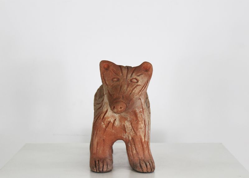 Nathalie du Pasquier Terracotta Sculpture Bear by Sarri 1990s