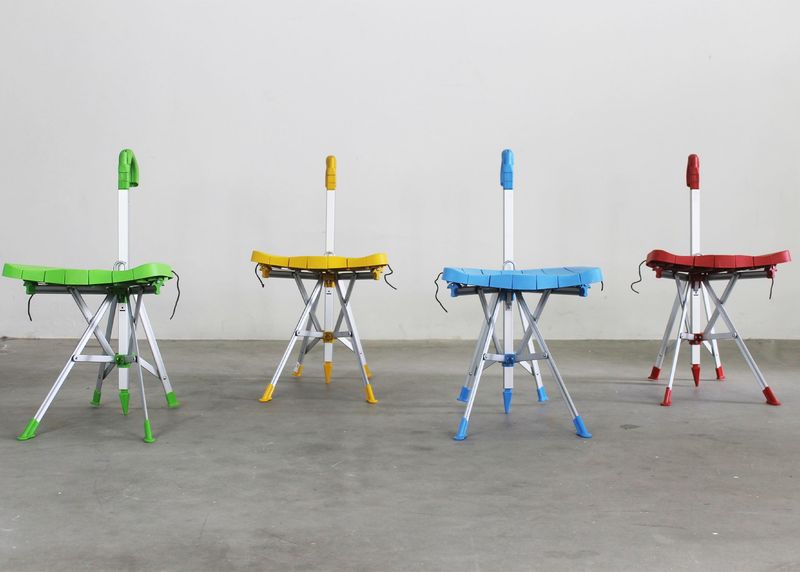 Gaetano Pesce Set of Four Multicoloured Umbrella Chairs by Zerodisegno 1990s
