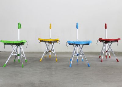 Gaetano Pesce Set of Four Multicoloured Umbrella Chairs by Zerodisegno 1990s Gaetano Pesce Set of Four Multicoloured Umbrella Chairs by Zerodisegno 1990s