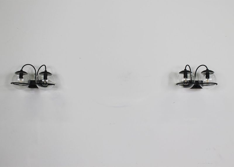 Gino Sarfatti Set of Two Wall Lamps 238/2 in Aluminium and Glass by Arteluce 1960s