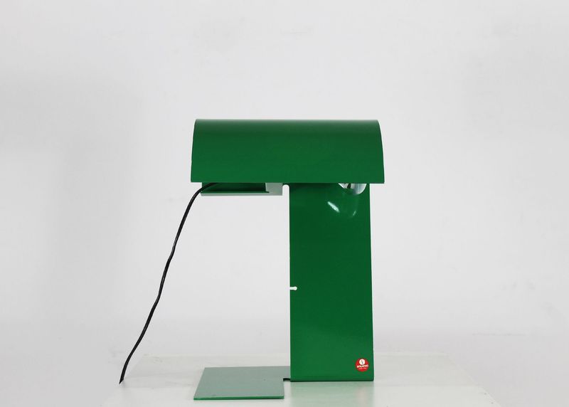 Trabucchi Vecchi Volpi Blitz Table Lamp in Green Lacquered Metal by Stilnovo 1970s