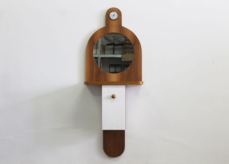 Ettore Sottsass Tempus Wall Cabinet in Wood by Poltronova 1960s