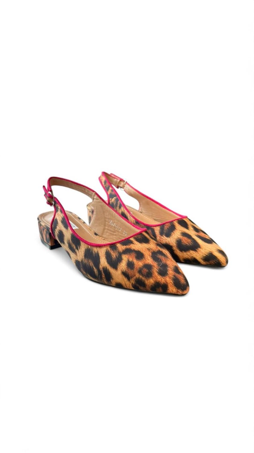 Zapato Plano Animal Print Rosa