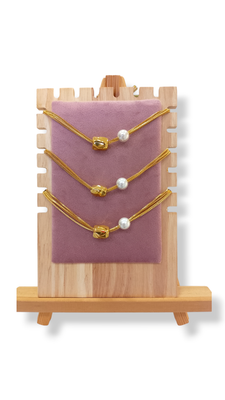 Pulseras de cordones con perlas