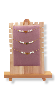 Pulseras perlas con corazón