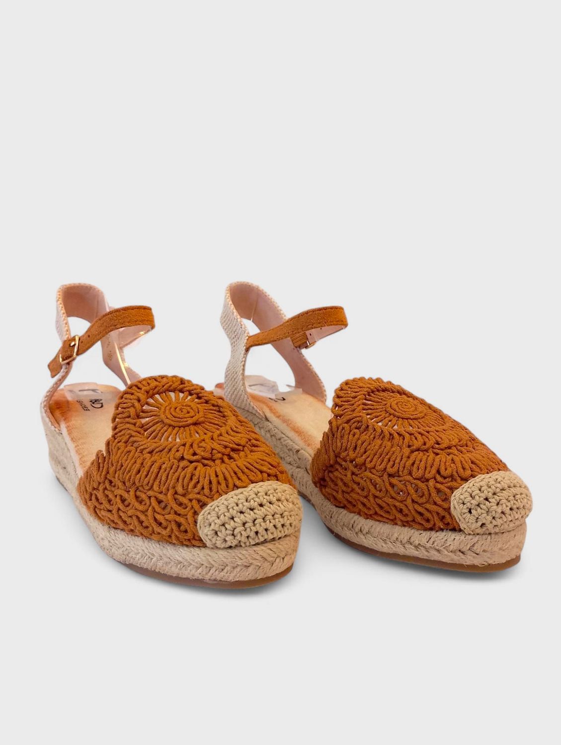 Cuña hilo flor mini camel