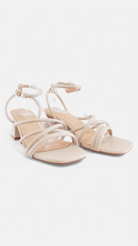 Tacon tiras pulsera beige
