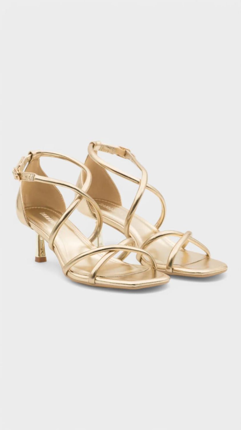 Tacon fino tiras dorado