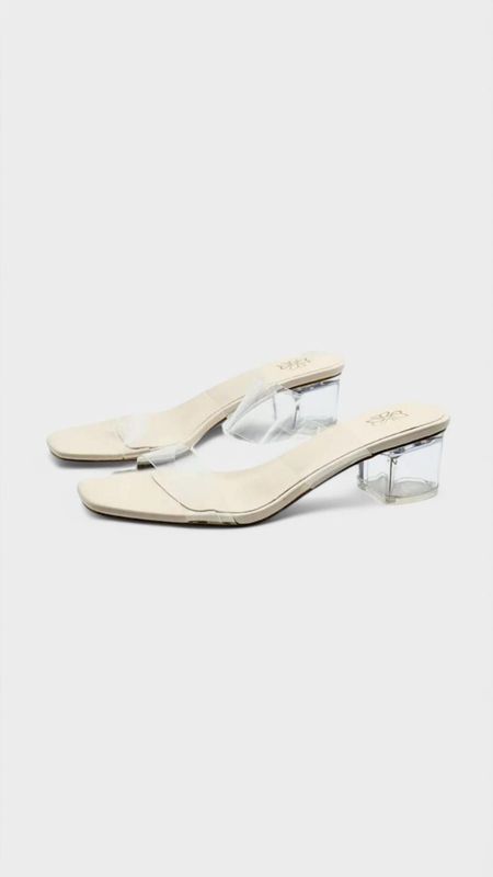 Tacon dos tiras transparente beige