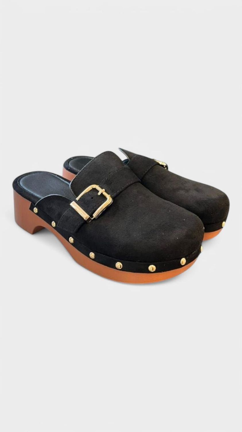 Zueco mini tacon negro