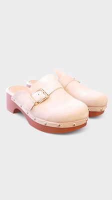 Zueco mini tacon beige
