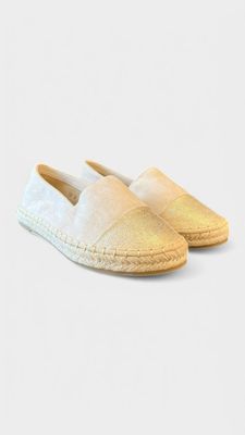 Alpargata punta oro/beige
