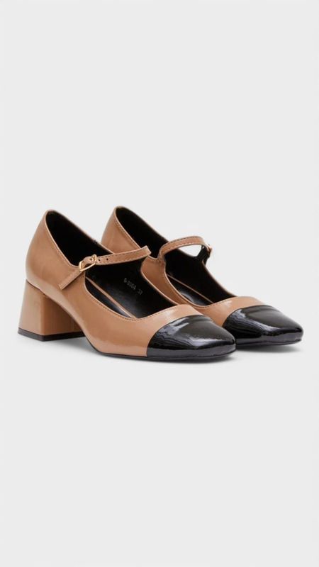 Zapato tacon bicolor mercedita beige/negro Zapato tacon bicolor mercedita beige/negro