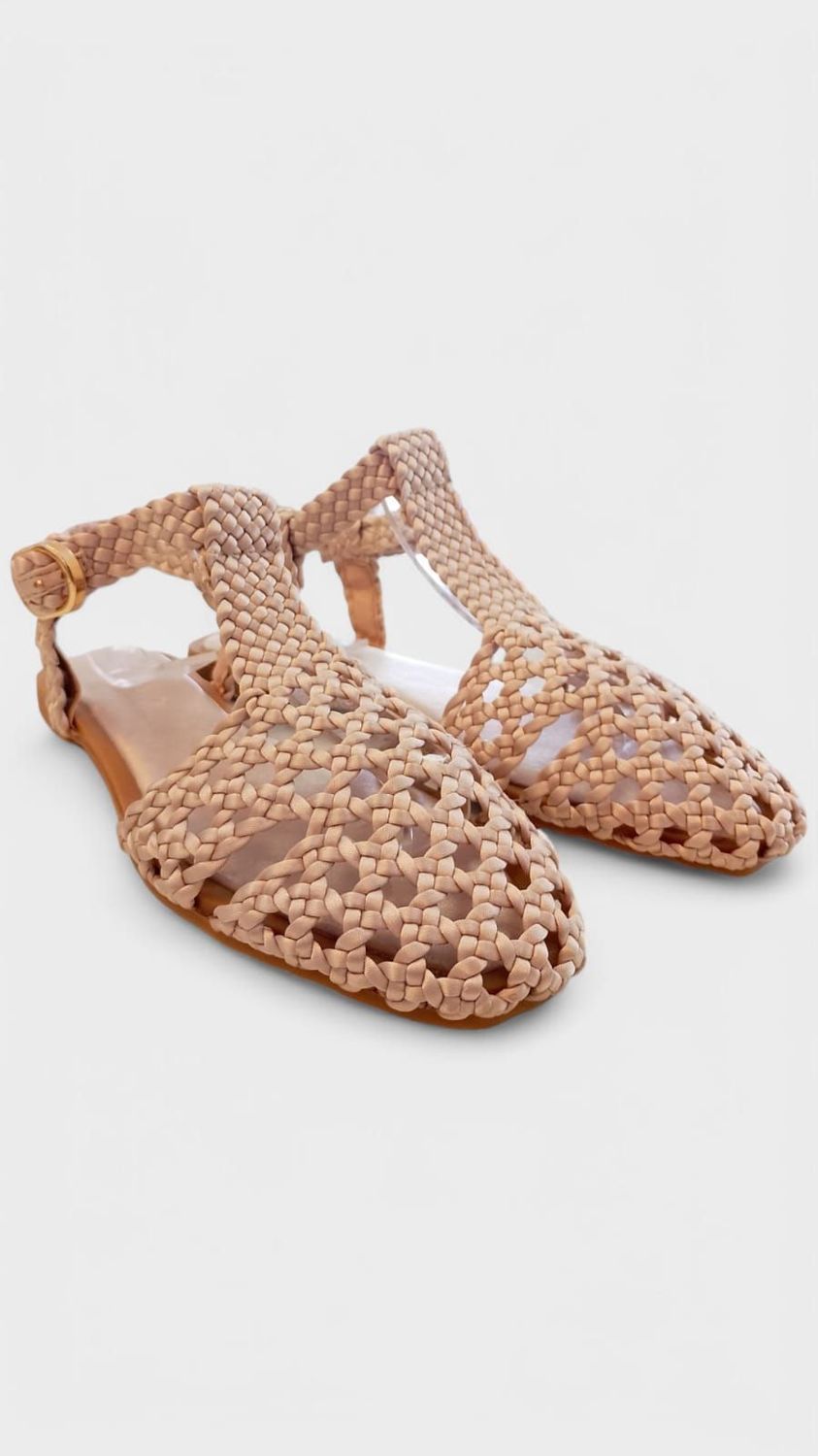 Cangrejera crochet beige