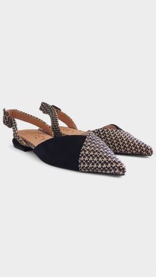 Zapato PIEL destalonado bicolor tejido