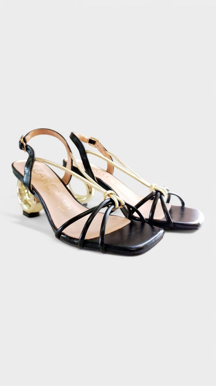 Tacon PIEL especial negro-dorado