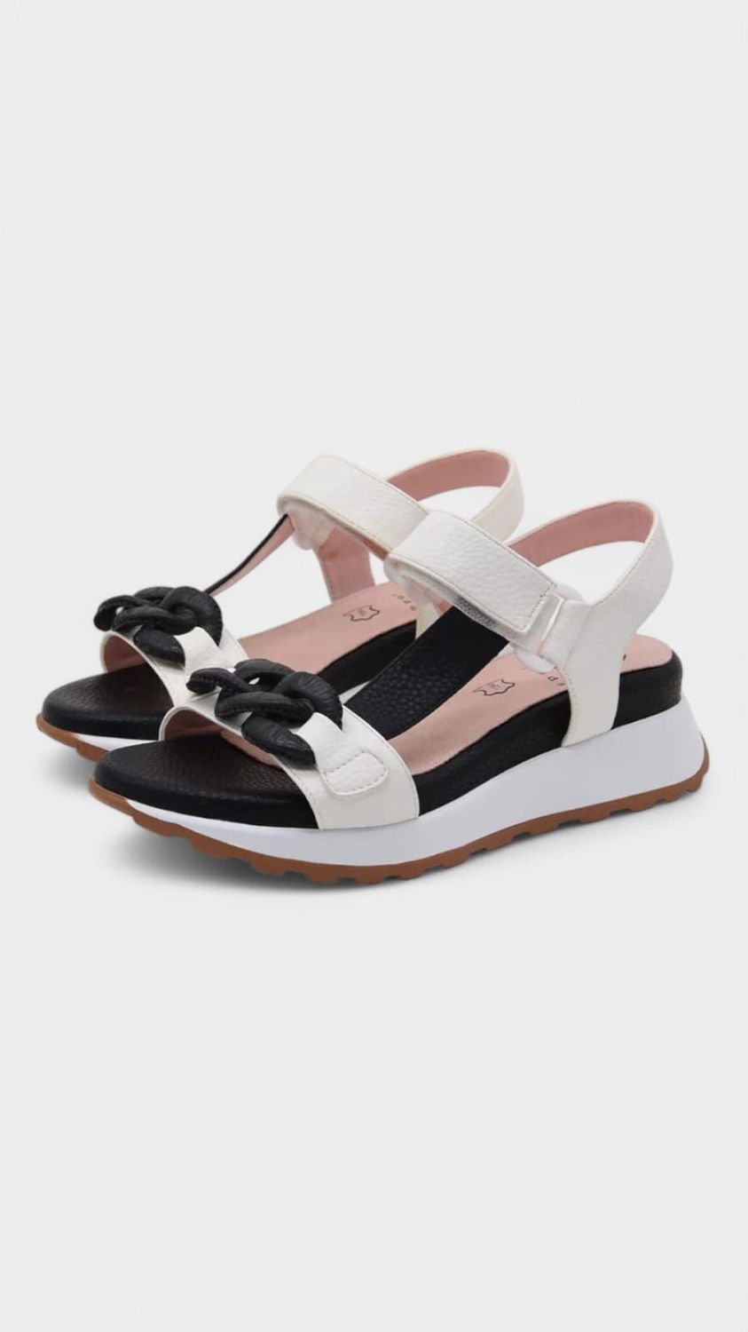 Sandalia PIEL Deportiva Cadena Negra