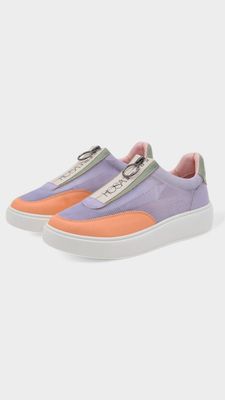 Tenis PIEL deportivo cremallera lila