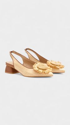 Zapato destalonado flor beige