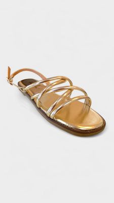 Sandalia mil tiras oro