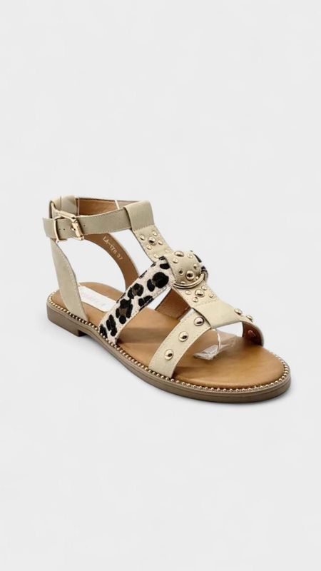 Sandalia romana animal print leopardo Sandalia romana animal print leopardo