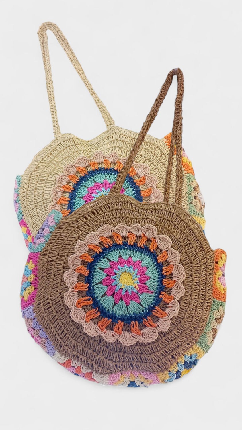 Bolso Rafia GR Flor Colores