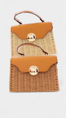 Bolso rafia boton