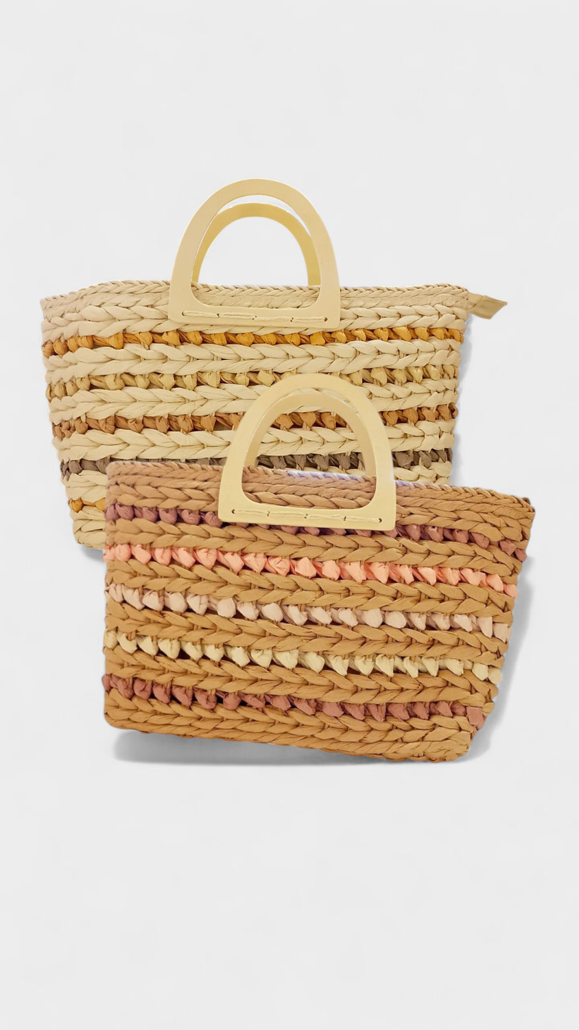 Bolso rafia asa curvy