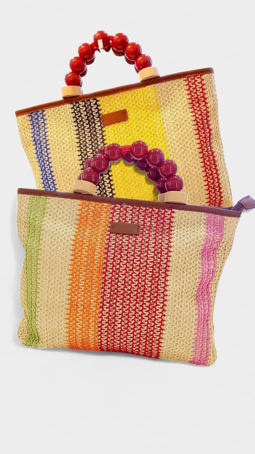 Bolso rafia multicolor