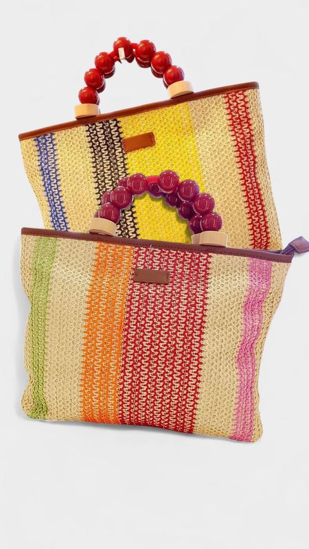 Bolso rafia multicolor