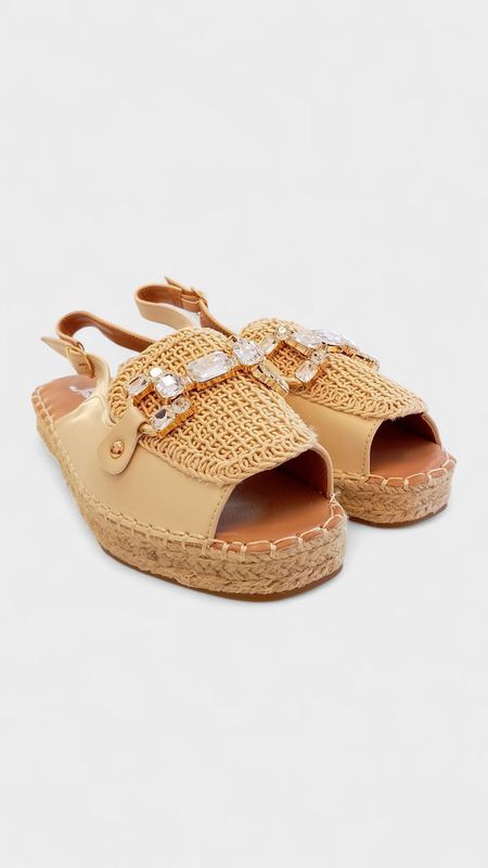 Alpargata brillos beige