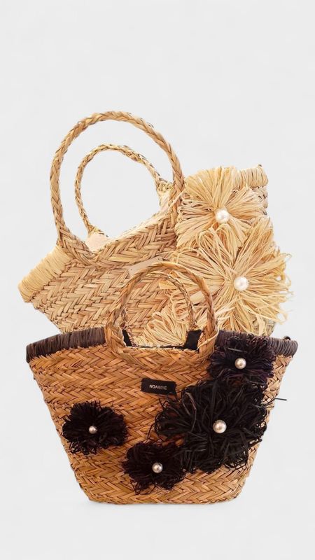 Bolso cereta rafia flor Noa&Ire