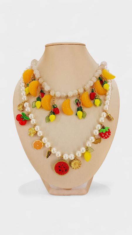 Collares frutas perladas