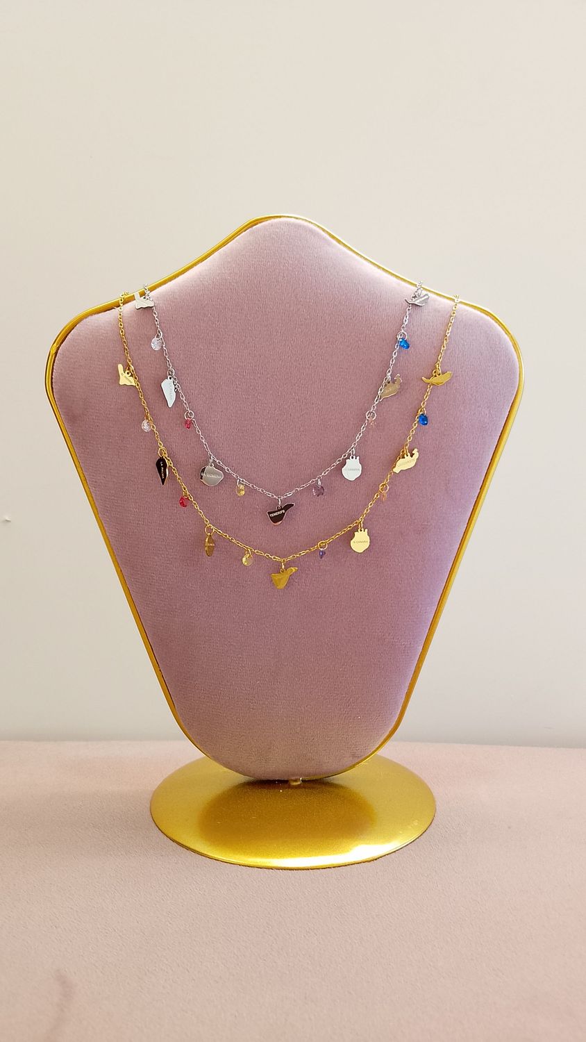 Collar islas canarias piedritas ACERO